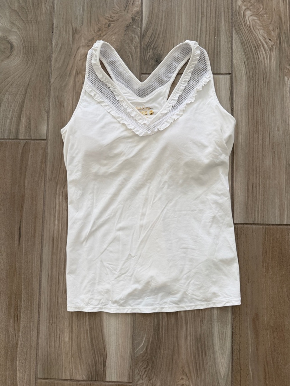 Lilly Pulitzer Luxletic Women's White Lace-Trim Tank Top